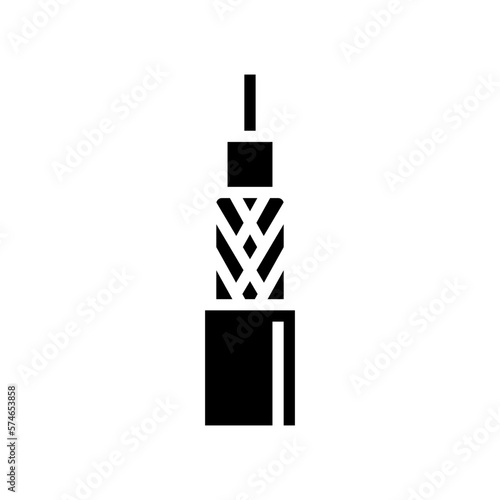 coaxial cable wire glyph icon vector illustration photo