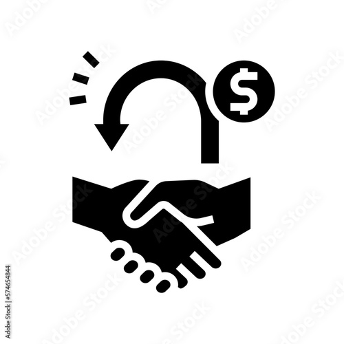 repayment glyph icon vector illustration