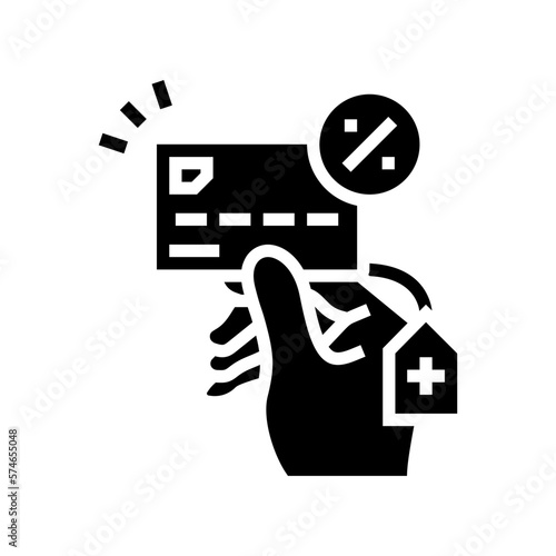 overdraft payment glyph icon vector illustration