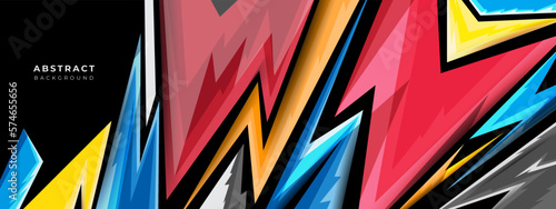 Abstract racing design concept. Sport car decal abstract multicolour geometric style