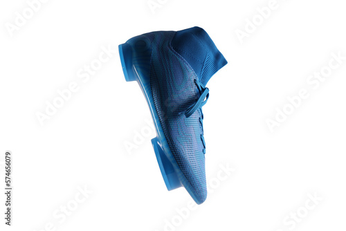 Fitness sneakers shoes for training, running blue shoes on transparent background 