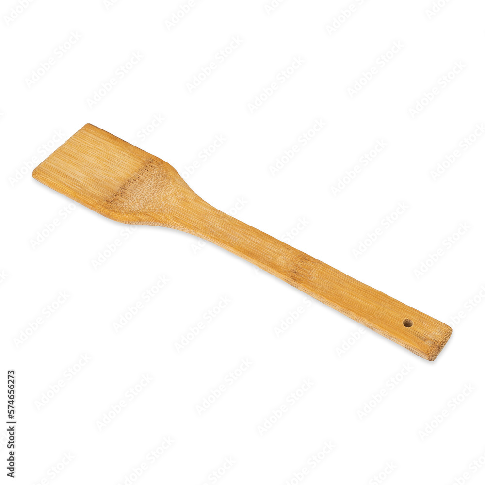 Bamboo wooden spatula isolated over white background Bamboo wooden spatula isolated over white background