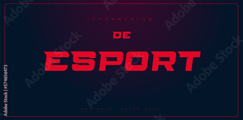 Editable Wide dynamic alphabet for sport, cyber gaming, shooters, MMORPG, quests, simulators, fighting games. Vector typographic design