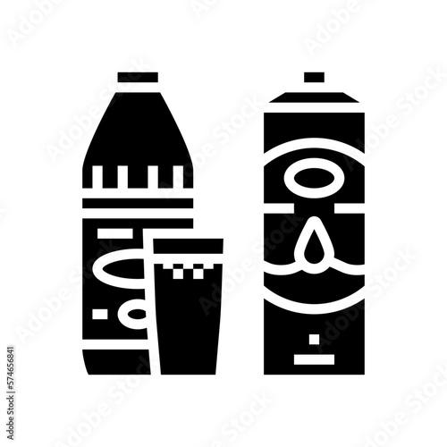 kefir milk product dairy glyph icon vector illustration