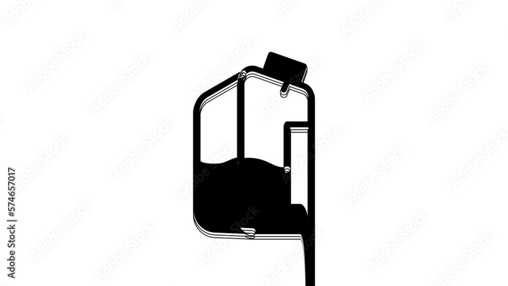 Black Printer ink bottle icon isolated on white background. 4K Video motion graphic animation Black Printer ink bottle icon isolated on white background. 4K Video motion graphic animation