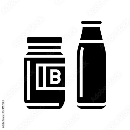buttermilk product dairy glyph icon vector illustration