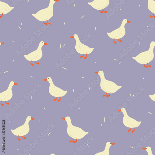 Papier peint Seamless cartoon colorful hand drawn goose pattern for fabric textile or wrapping paper