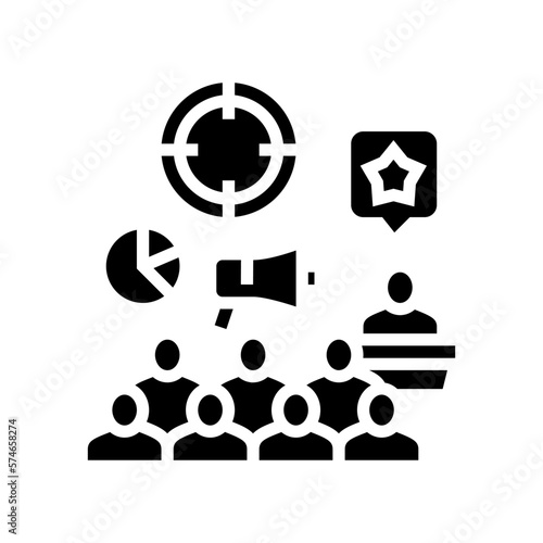 Fototapeta Naklejka Na Ścianę i Meble -  event marketing glyph icon vector illustration