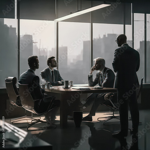 meeting of businessmen in an office generative ai