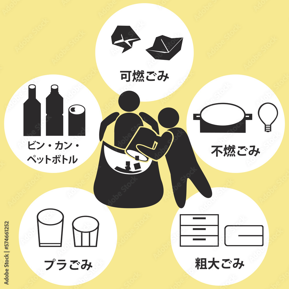 ゴミの分別 イラスト Stock ベクター | Adobe Stock