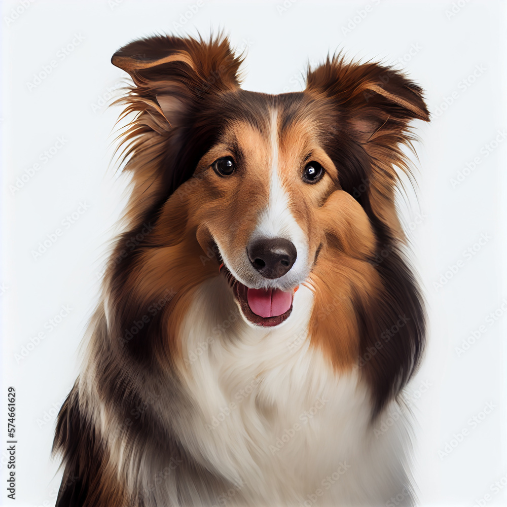 photo realistic cute dog On a white background, easy to use. generative AI