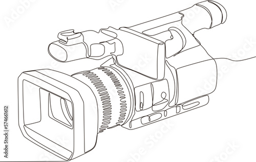 Camera Continuous Single Line Icon,graphic vector illustration