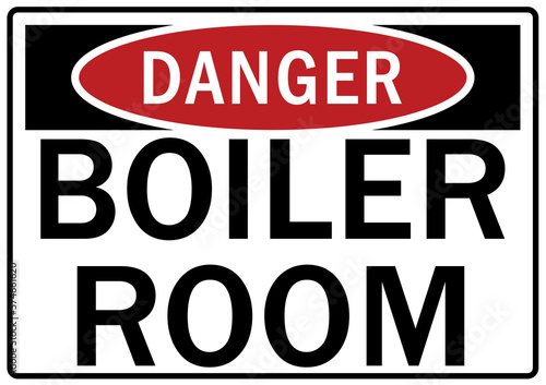 Boiler room sign and labels