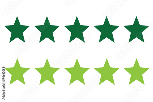 Fototapeta Naklejka Na Ścianę i Meble -  flat star green icon for apps and websites Product rating from customer reviews