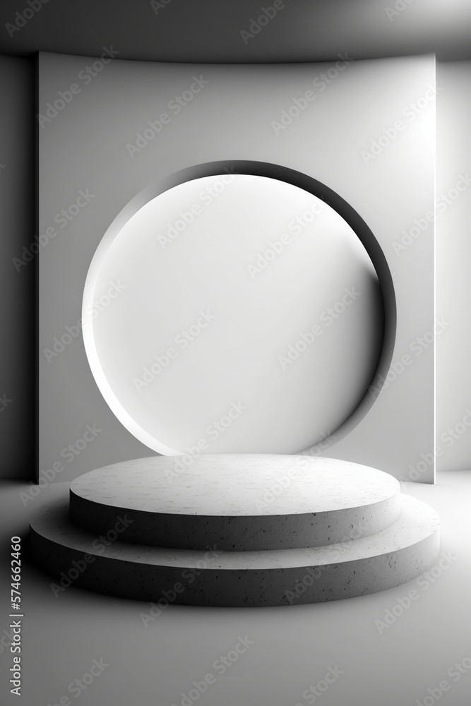 A modern and sleek podium design with subtle shades of grey A modern and sleek podium design with subtle shades of grey