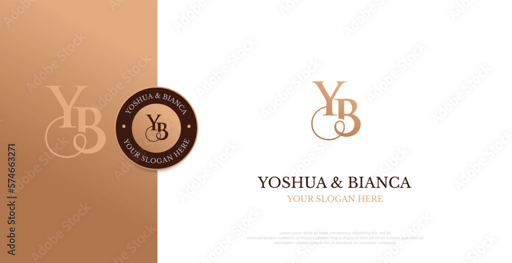 Wedding Logo Initial YB Logo Design Vector