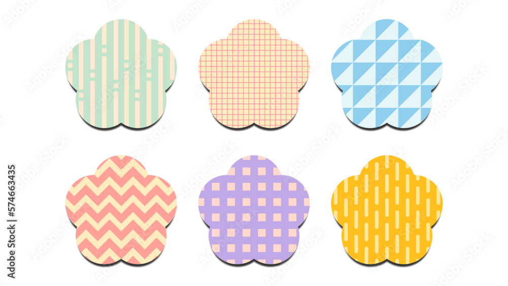 set of flower shape abstract geometric pattern colorful element illustration vector eps jpeg png set of flower shape abstract geometric pattern colorful element illustration vector eps jpeg png