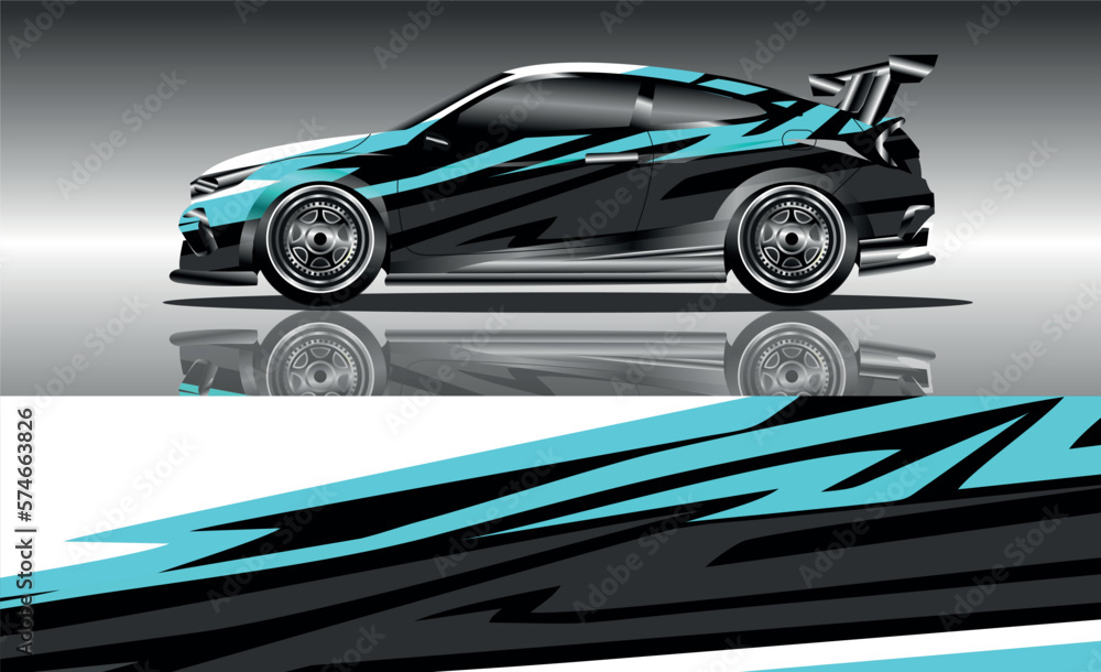 Obraz premium Car wrap design. Livery design for racing car.