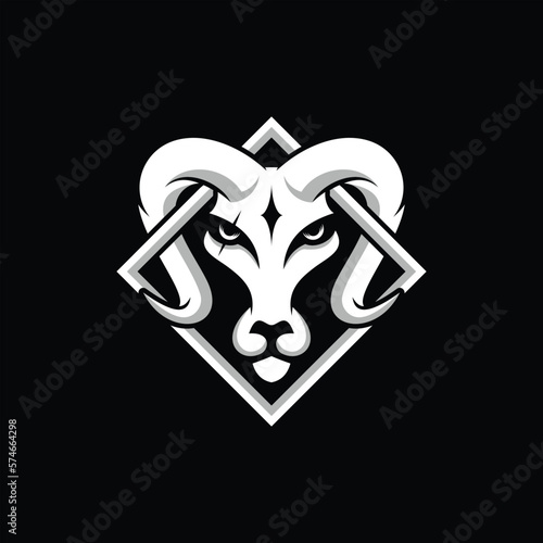 goat head logo design icon