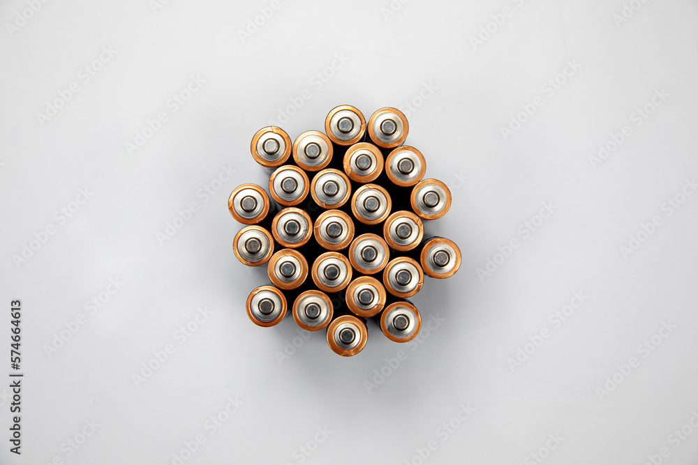 top view of sorted batteries top view of sorted batteries