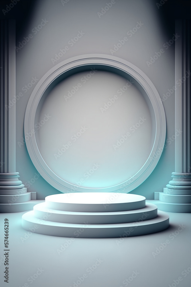Obraz premium Expertly rendered colored podium for advertising