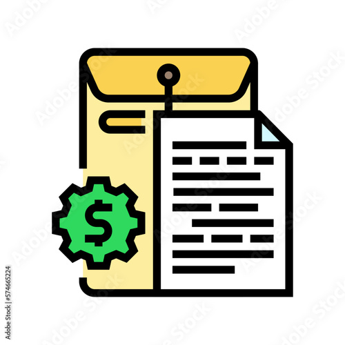 business document paper color icon vector illustration © vectorwin