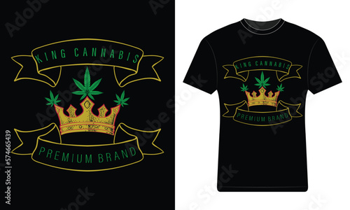 King cannabis t-shirt design vector