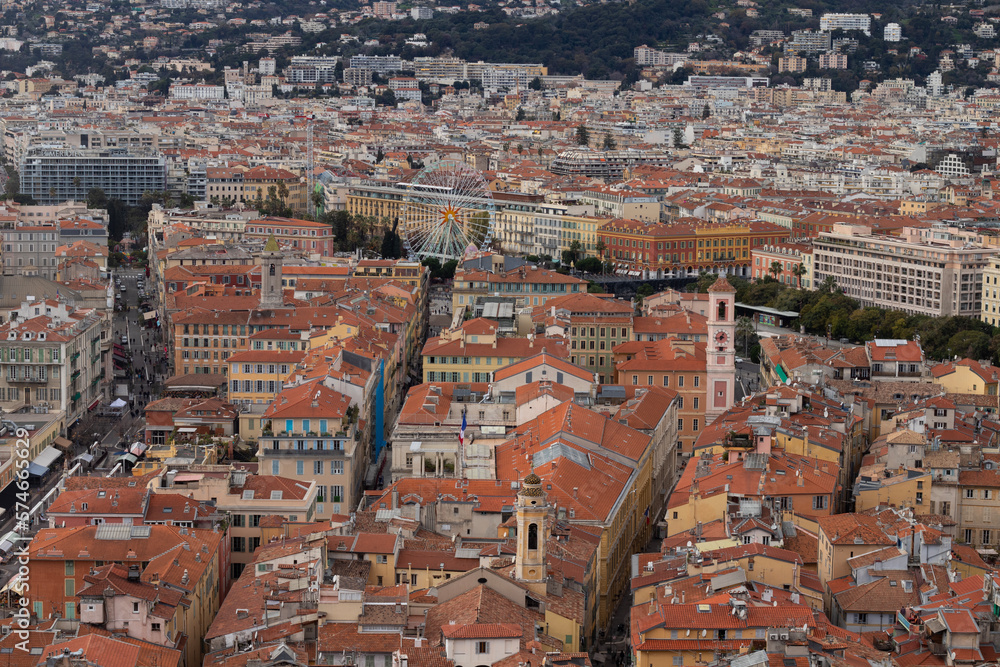Horizontal cityscape of Nice, France
