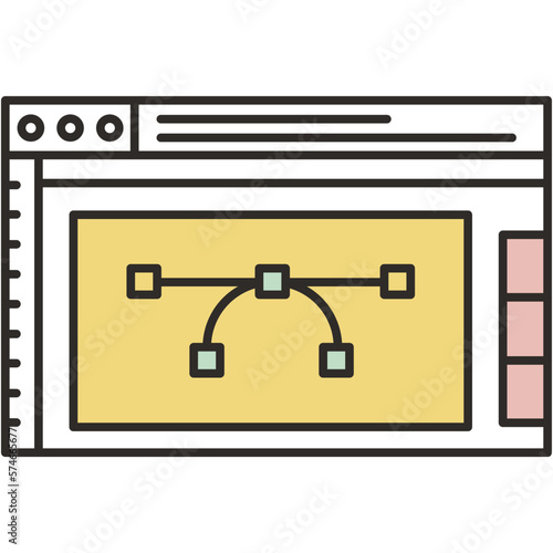 Photo processing online editor service icon vector