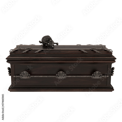 3d rendering dark fantasy skull vampire coffin