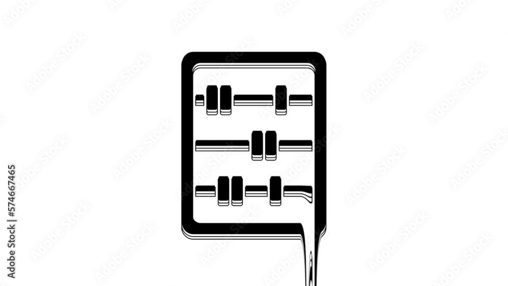 Black Abacus icon isolated on white background. Traditional counting frame. Education sign. Mathematics school. 4K Video motion graphic animation Black Abacus icon isolated on white background. Traditional counting frame. Education sign. Mathematics school. 4K Video motion graphic animation