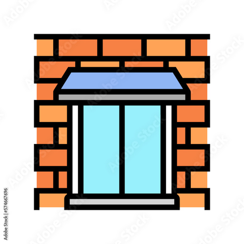 parapet wall building house color icon vector illustration