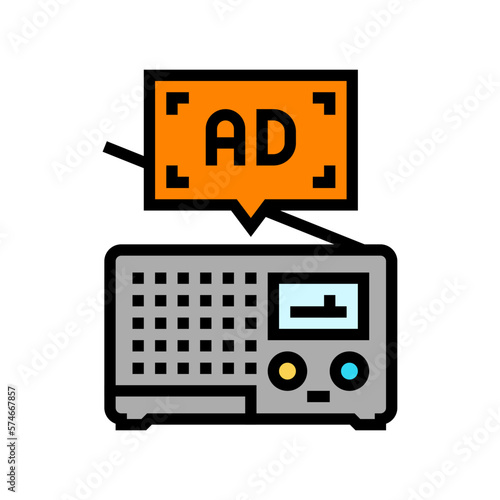 radio advertising color icon vector illustration