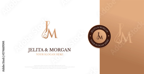Wedding Logo Initial JM Logo Design Vector