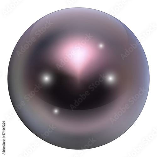 Precious round gem. Shiny orb. Sea pearl