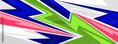 Sport car decal abstract multicolour geometric style. vector banner design