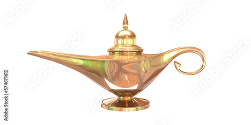 Obraz na plátně Arabic Oil Lamp isolated on white