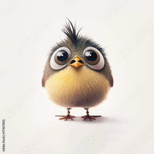 Lustiger h  bscher Vogel im Pixar Style. Generated AI image