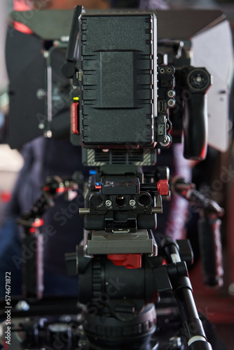 professional video camera rear view