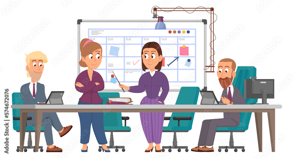 Work team meeting. People discussing office presentation Work team meeting. People discussing office presentation