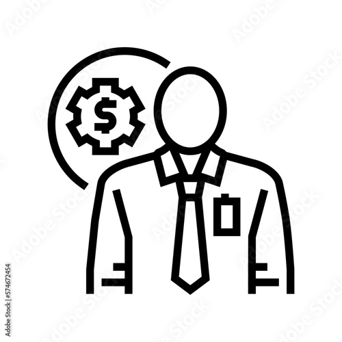 technical sales engineer worker line icon vector illustration
