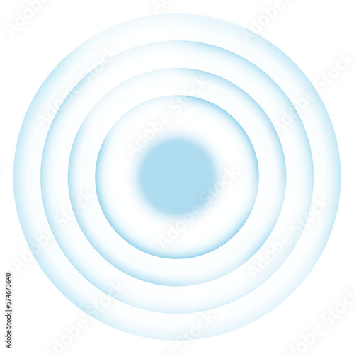 Blue concentric circles. Sonar waves. Signal source