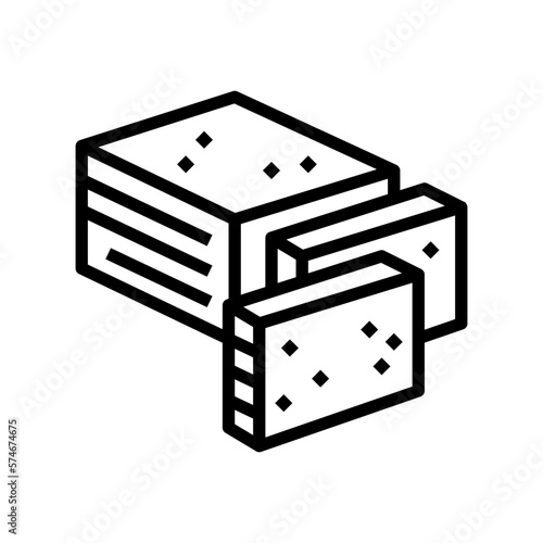 feta cheese food slice line icon vector illustration
