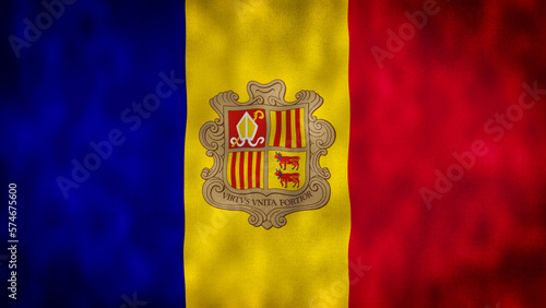 Andorra Waving Flag, Andorra Flag, Flag of Andorra Waving illustration, Andorra Flag 4K illustration.