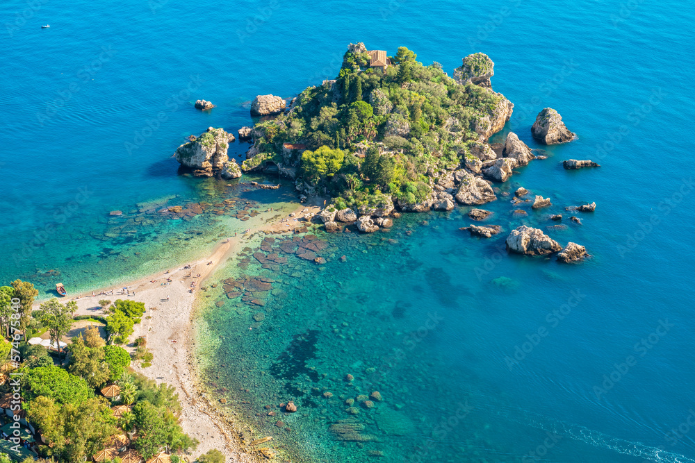 Isola Bella island. Taormina, Sicily, Italy - obrazy, fototapety, plakaty 