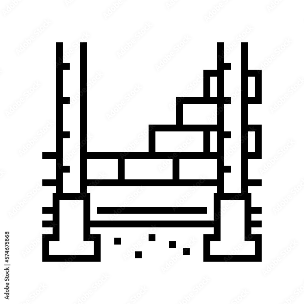 columns building structure line icon vector illustration columns building structure line icon vector illustration