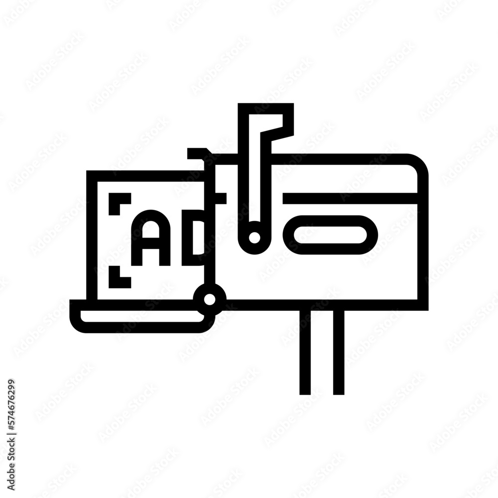 direct mail advertising line icon vector illustration direct mail advertising line icon vector illustration
