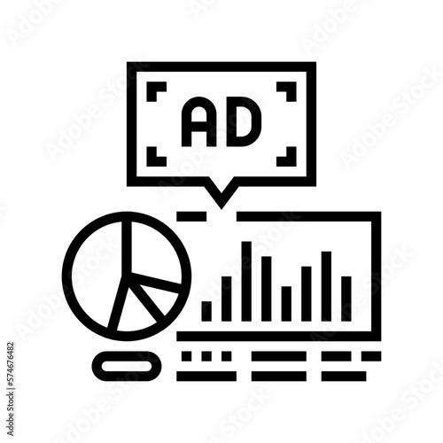 research advertising line icon vector illustration