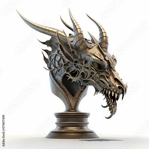 Trophy for the winner with Dragon Design. Generative AI