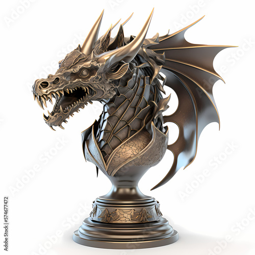 Trophy for the winner with Dragon Design. Generative AI © premiumdesign